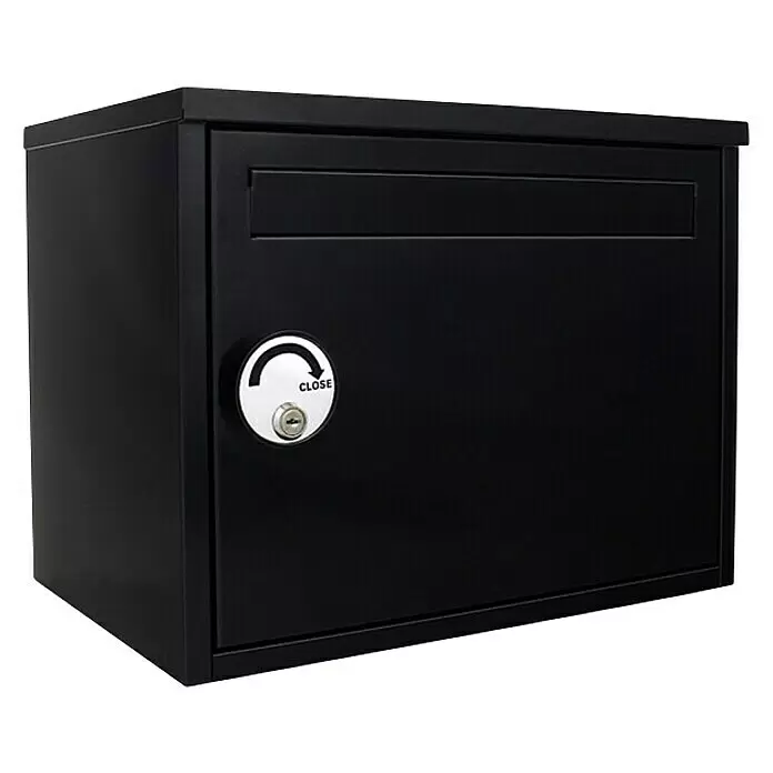 Rottner Paketbox Parcel Keeper - L x B x H: 31 x 45 x 35 cm, Schwarz, Edelstahl, Paketfach - Diagonale Ansicht