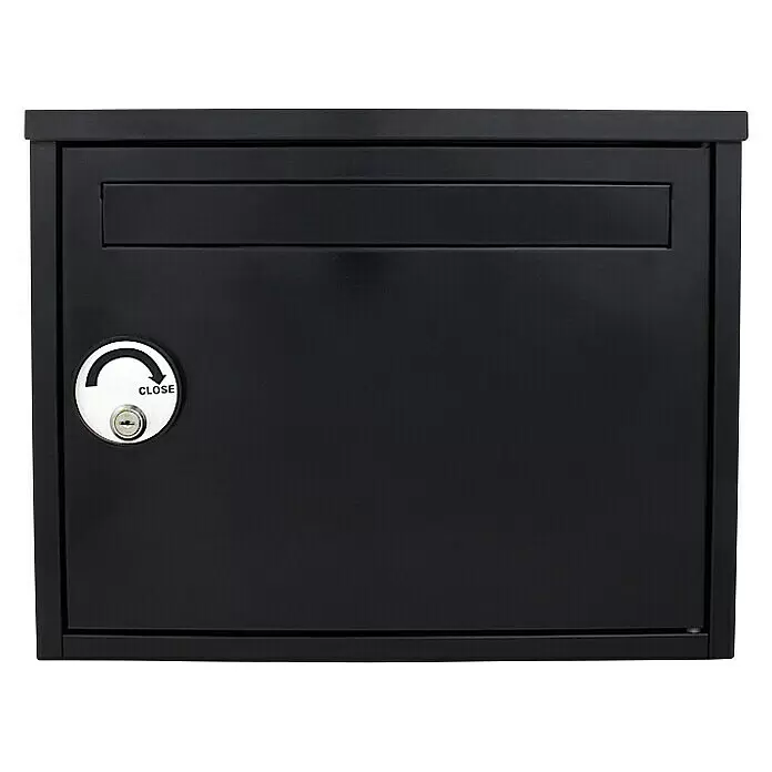 Rottner Paketbox Parcel Keeper - L x B x H: 31 x 45 x 35 cm, Schwarz, Edelstahl, Paketfach - Vorderansicht