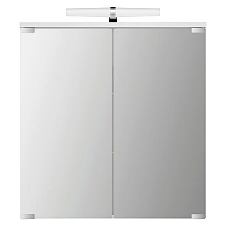 Camargue LED-Spiegelschrank Kyla (B x H: 60 x 69,4 cm, Holz, Weiß)