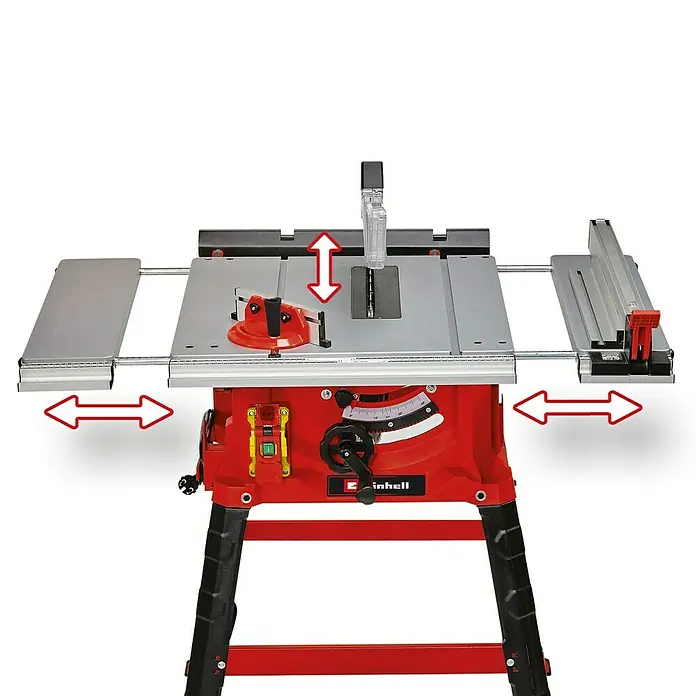 Einhell Sierra circular de mesa TC-TS 2225 U - 2.200 W, Diámetro hoja de sierra: 254 mm, Profundidad de corte a 90 °: 80 mm - Sierra circular de mesa Einhell con extensiones de mesa extensibles y cuchillo divisor para cortes precisos. Ideal para aficionados al bricolaje y profesionales.