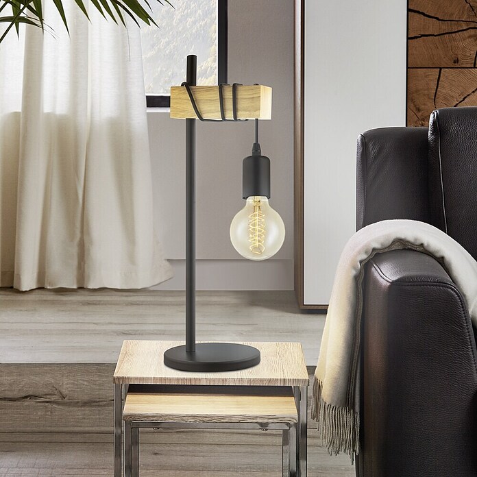 Eglo Townshend Tischleuchte (10 W, Schwarz, Höhe: 50 cm)