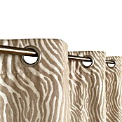 Cortina con ollaos Odín cebra (140 x 270 cm, 85% poliéster y 15% algodón, Beige)