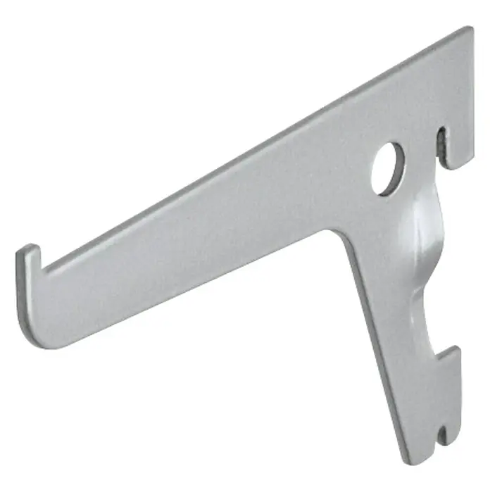 Dolle Soporte de estanterías simple - Largo: 10 cm, Carga soportada: 55 kg, Gris - Soporte metálico plateado para estanterías. El producto es muy estable y se puede utilizar para muchas estanterías.