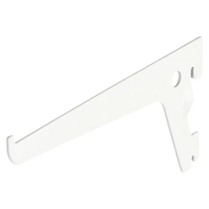 Dolle Soporte de estanterías simple - Largo: 15 cm, Carga soportada: 55 kg, Blanco - Soporte de estante blanco con ganchos para montaje en pared. El soporte es estable y fácil de montar para sistemas de estanterías.