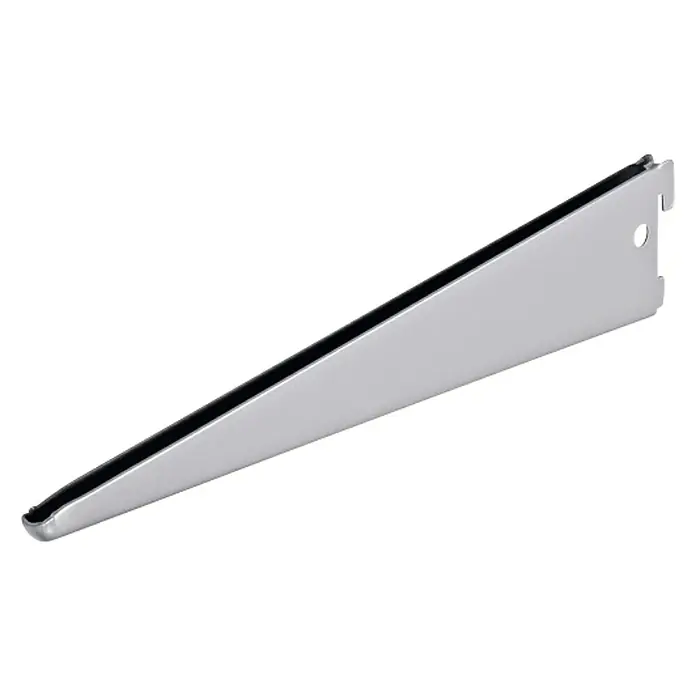 Dolle Soporte de estanterías doble - Largo: 37 cm, Carga soportada: 55 kg, Gris - Soporte de estante plateado para montaje en pared. El soporte es robusto e ideal para estantes interiores.