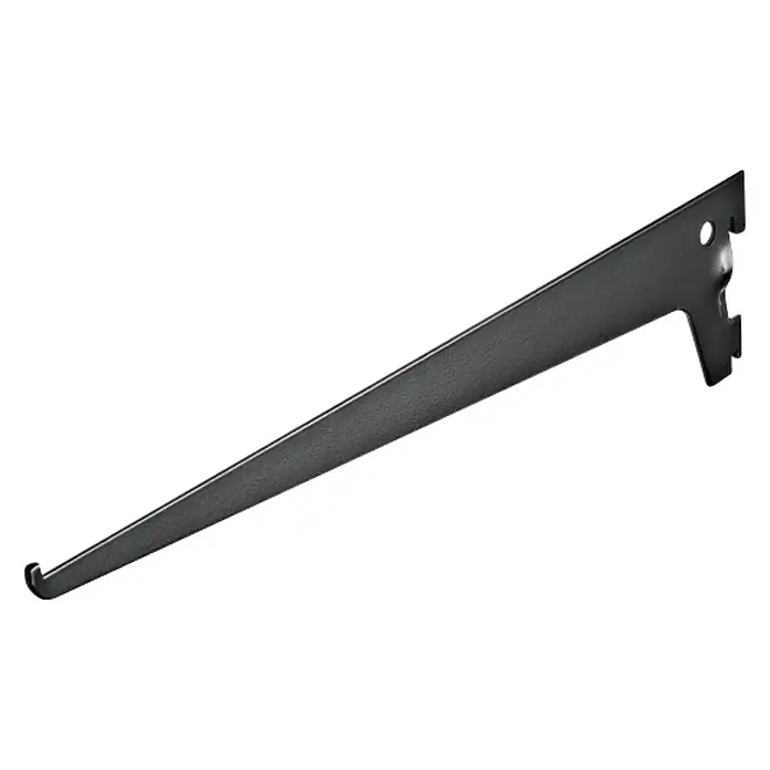 Dolle Soporte de estanterías simple - Largo: 35 cm, Carga soportada: 55 kg, Negro - Soporte de estante negro para montaje en pared, ideal para sistemas de estanterías personalizados y soluciones de almacenamiento elegantes.