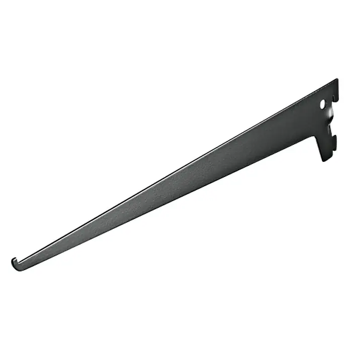 Dolle Regalträger - Länge: 40 cm, Belastbarkeit: 55 kg, Schwarz - Grauer Regalbodenhalter mit Loch für Schrauben, ideal für die Wandmontage und zur Befestigung von Regalböden in Ihrem Zuhause.