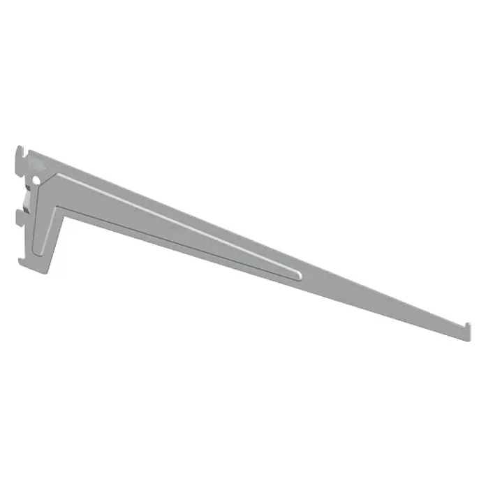 Dolle Soporte de estanterías simple - Largo: 50 cm, Carga soportada: 65 kg, Gris - Aquí hay un soporte de estante de metal, robusto y duradero, perfecto para mantener sus estantes en su lugar.