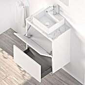 Conjunto de mueble de baño Picolo (50 cm, Blanco seda, Mate)