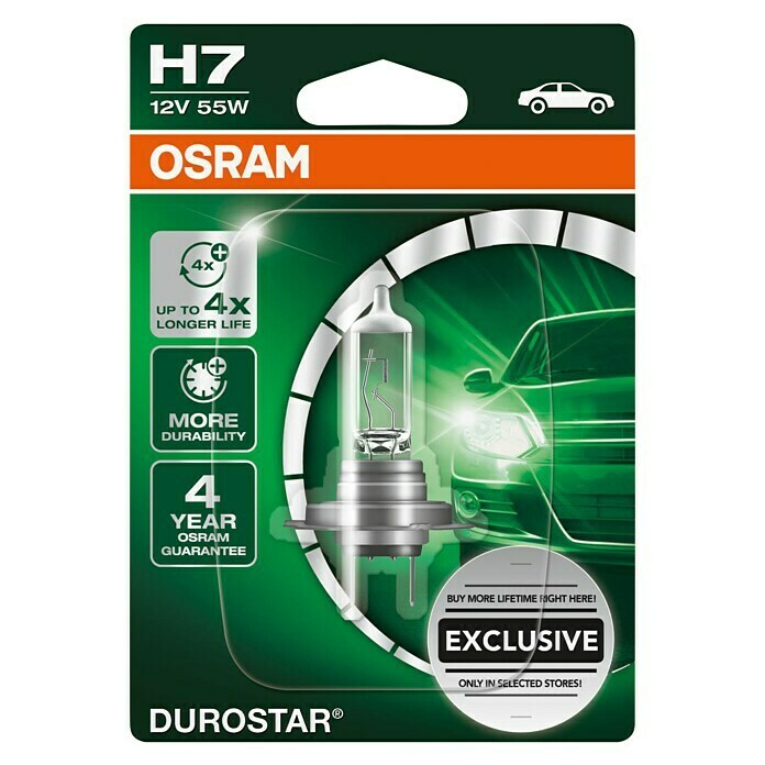 Osram Hauptscheinwerfer-Lampen DurostarH7, 1 Stk. Front View