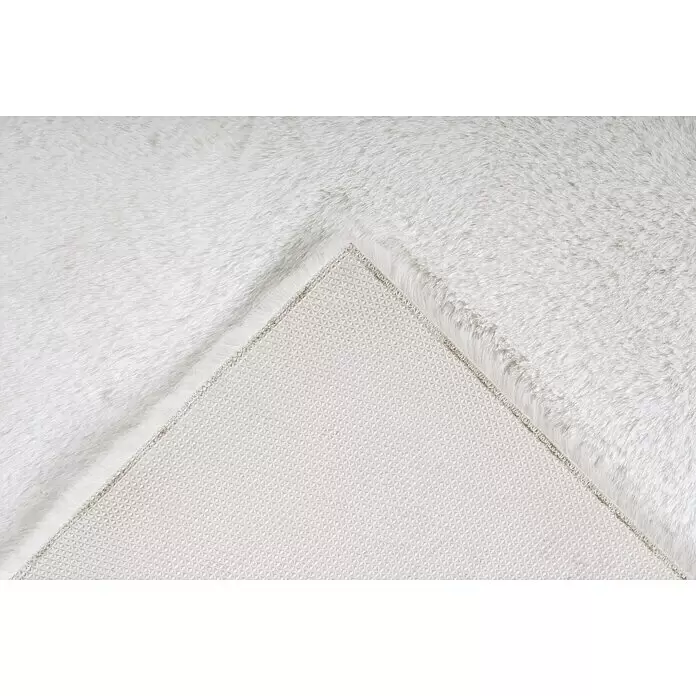 Badteppich Happy - 50 x 90 cm, Weiß, 100% Polyester - Detailaufnahme
