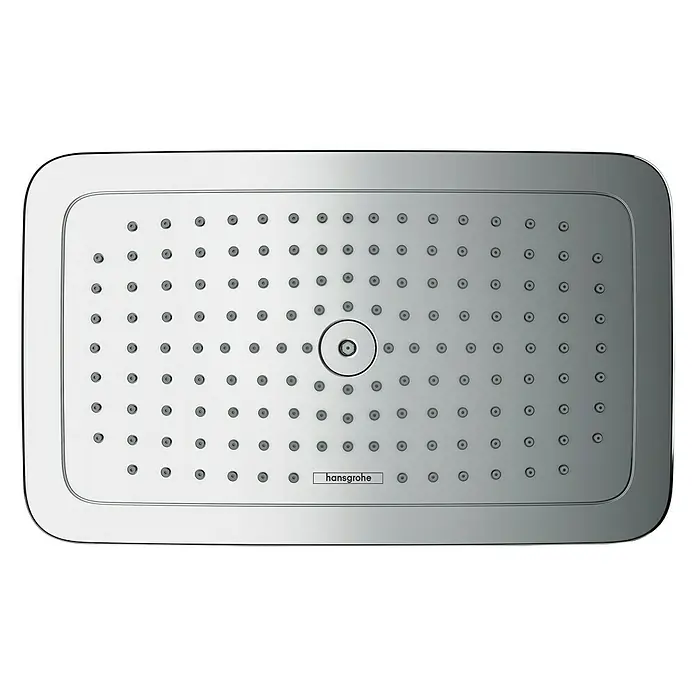 Hansgrohe Croma E Duschsystem Showerpipe 280 1jet Varia - Mit Thermostatarmatur, Lochabstand: 80 cm - 90 cm, Anzahl Strahlarten: 4 Stk., Chrom - Moderner rechteckiger Hansgrohe Duschkopf mit Chromoberfläche und vielen Düsen für ein angenehmes Duscherlebnis.