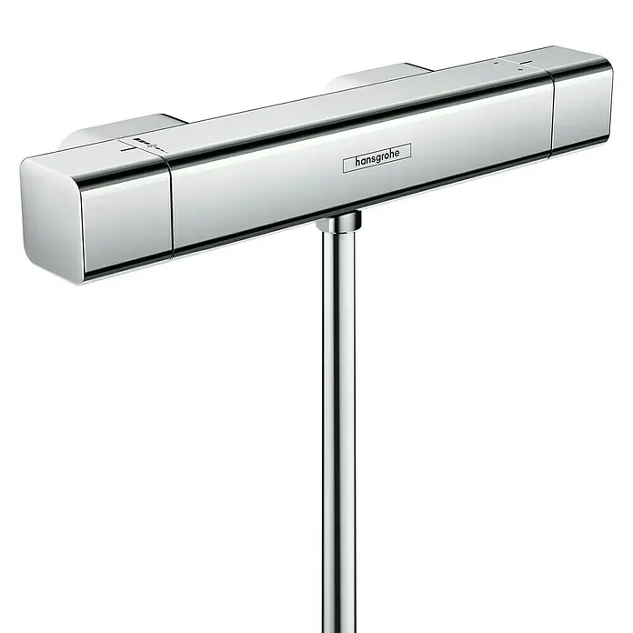 Hansgrohe Croma E Duschsystem Showerpipe 280 1jet Varia - Mit Thermostatarmatur, Lochabstand: 80 cm - 90 cm, Anzahl Strahlarten: 4 Stk., Chrom - Hansgrohe Duscharmatur zur Temperaturregelung mit geradlinigem Design und Chromoberfläche.