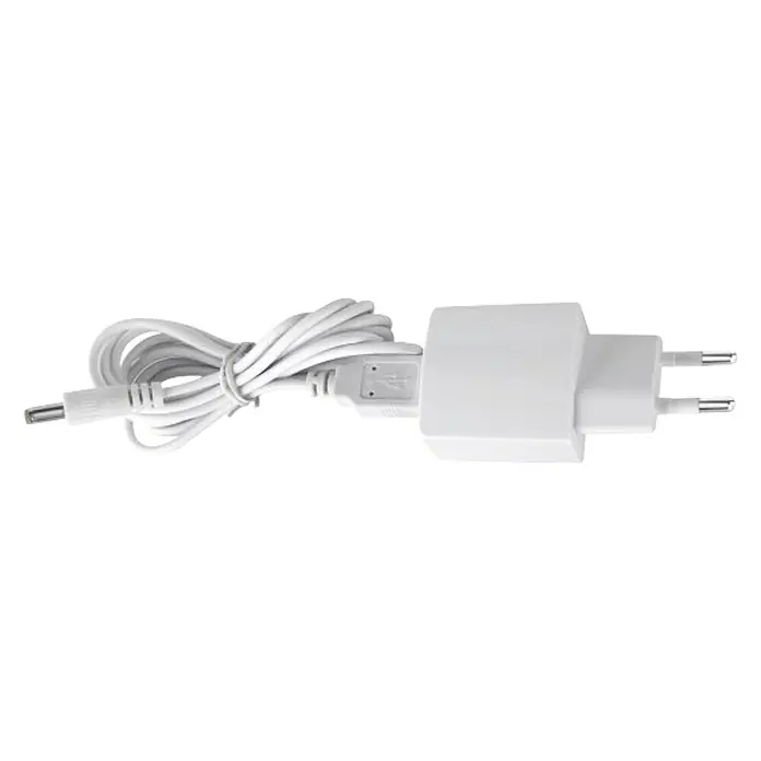 Globo LED-Tischleuchte Tanna - 7 W, L x B x H: 55 x 14 x 59 cm, Weiß, Kaltweiß - Ein weißes USB-Ladegerät mit Kabel, geeignet zum Aufladen verschiedener Geräte. Kompaktes und praktisches Design.