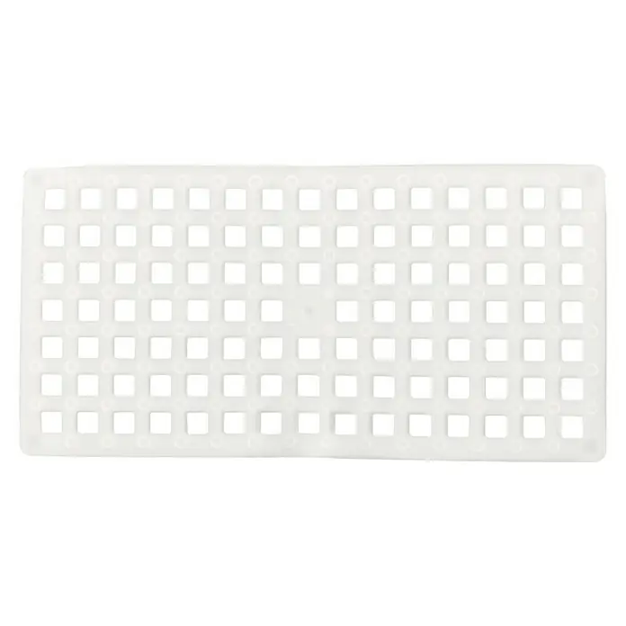 Diaqua Antirutschmatte Square - 69,5 x 34,5 cm, PVC, Weiß - Ein weißer, rechteckiger Kunststoffeinsatz mit quadratischen Aussparungen und abgerundeten Ecken, der für Ordnung und Struktur sorgt.