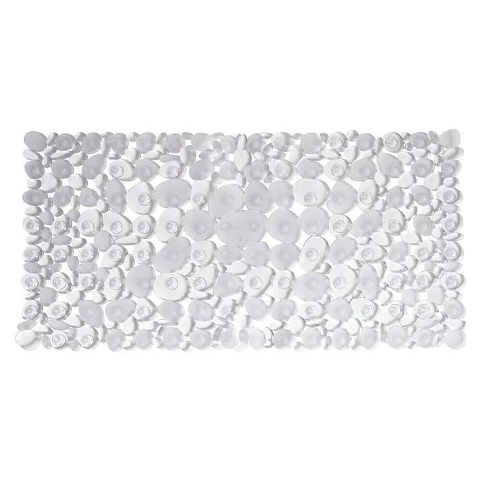 Diaqua Antirutschmatte Sasso - L x B: 71 x 36 cm, PVC, Transparent - Hier sehen wir eine weiße Badewannenmatte mit vielen kleinen Saugnäpfen, die für Halt sorgen. Sie hat eine rechteckige Form und ist für Badezimmer geeignet.
