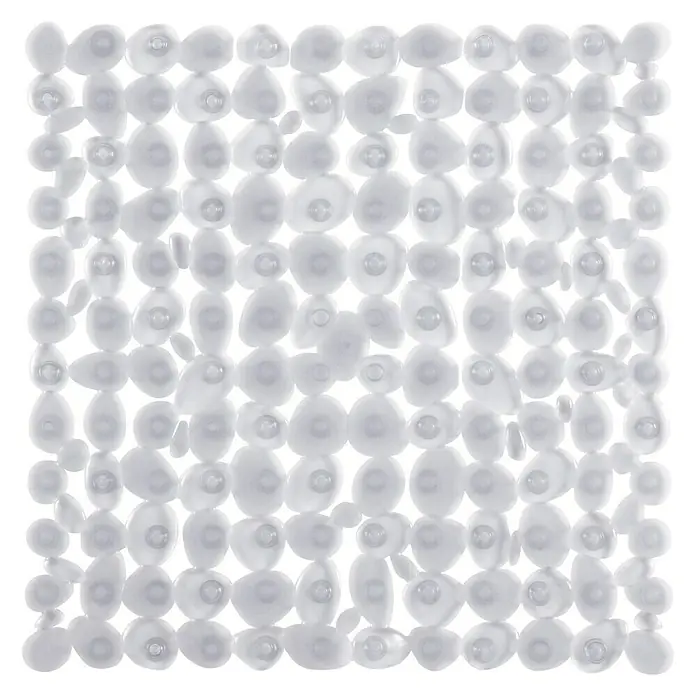 Diaqua Antirutschmatte Sasso - 53 x 53 cm, PVC, Transparent - Nahaufnahme einer weißen, quadratischen Badewannenmatte mit Noppen, die für sicheren Halt sorgt und ein Ausrutschen verhindert.