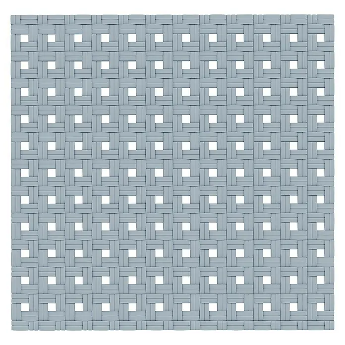Diaqua Antirutschmatte Basky - 54 x 52 cm, PVC, Silber - Ein hellgraues Flechtmuster mit quadratischen Aussparungen, das eine moderne und luftige Textur für Möbel oder Dekor bietet.