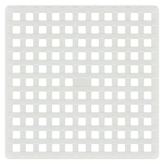 Diaqua Antirutschmatte Square - L x B: 53 x 53 cm, PVC, Weiß - Quadratische, weiße Duschmatte mit quadratischen Löchern für sicheren Halt im Badezimmer oder der Dusche.