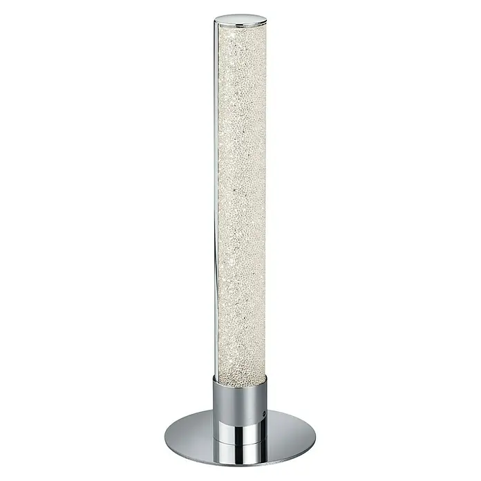 Reality Leuchten LED-Tischleuchte rund Leia - 5 W, Chrom - Diese Tischleuchte besticht durch ein elegantes Design mit einem zylindrischen Körper und einem glänzenden Chromfuß. Die Lampe strahlt ein angenehmes Licht aus.