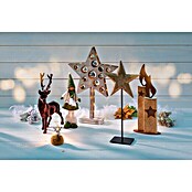 Christbaumschmuck Hirsch mit Fell (Braun, Kunststoff, Rund)