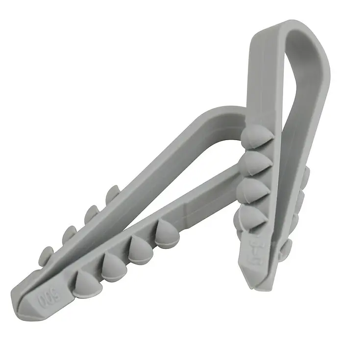 Dübelklemmschelle - 3 mm - 13 mm, 20 Stk. - Graue Klemme mit kleinen Noppen, ideal zum Fixieren und Halten von Gegenständen. Praktisches Zubehör für Haushalt und Hobby.