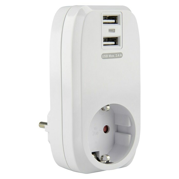 Voltomat Vmesni vtičnik  (Bele barve, USB-A vtičnica, USB-C vtičnica, IP20) | 3377 - Telefonzubehör | CBIC - Telefon | CBI - Audio/Video/Antenne/Sat | CB - Elektroinstallation | C - Elektro | BAUHAUS