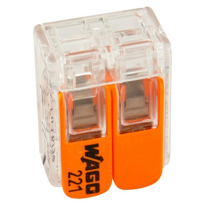 Wago Compact Hebelklemme 221-412Anzahl Leiter: 2 Stk., 0,14 - 4 mm², 3 Stk. Front View