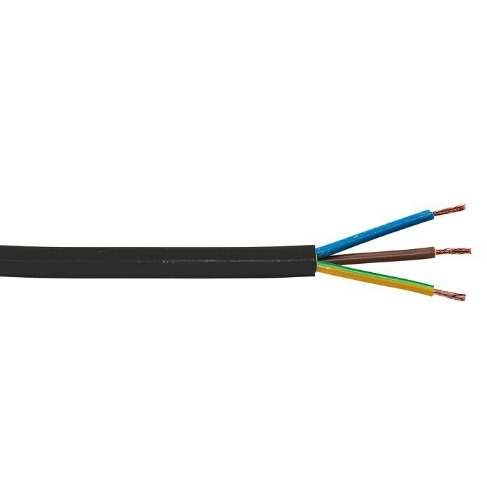 PVC izolirani kabel (H05VV-F3G1,5, 10 m, Crna, Okruglo)