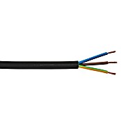 PVC izolirani kabel (H05VV-F3G1,5, 5 m, Crna, Okruglo)