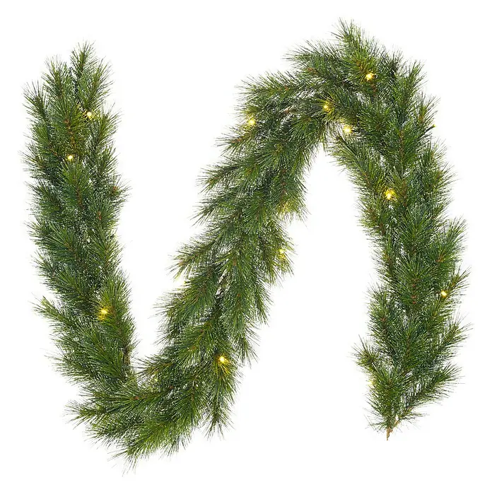 Weihnachtsgirlande Glendon - Kunststoff, LED-Beleuchtung - Dekorative Tannengirlande mit Schnee und warmweißen Lichtern, ideal für festliche Akzente im Innenbereich.
