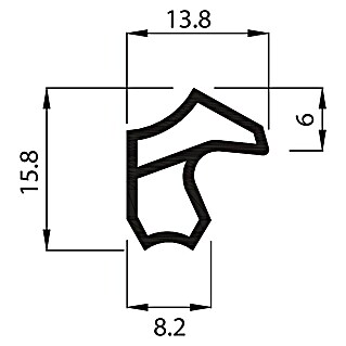 Dichtungsprofil für Stahlzargen 5 Meter (L x B x H: 36 x 11 x 8 cm, Weiß)