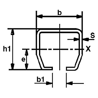 Laufschiene Helm 75 (L x B x H: 200 x 4 x 4 cm, Stahl)