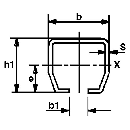 Laufschiene Helm 75 (L x B x H: 200 x 4 x 4 cm, Stahl)