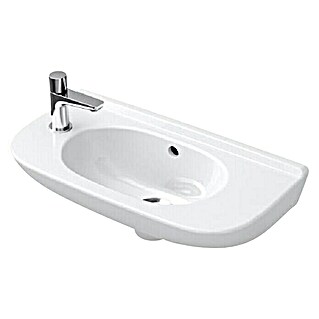 Villeroy & Boch O.novo Waschbecken Compact (50 x 25 cm, Ohne Spezialglasur, Hahnloch: Links, Mit Überlauf, Weiß)