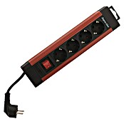 REV Produžni kabel s utičnicama SupraLine  (4-struko, Crno-crvene boje, Dužina kabela: 1,9 m, IP20, S prekidačem) | BAUHAUS