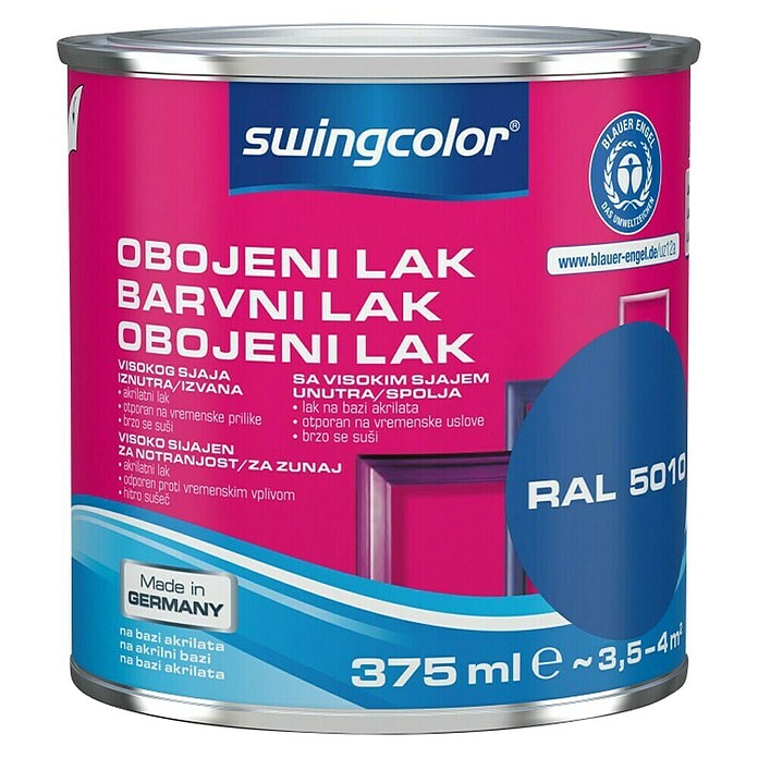swingcolor Pisani lak  (Barva: Modra, 375 ml, Sijaj) | 5961 - Acryl Hochglanzlacke farbig | HADL - Lacke | HAD - Farben | HA - Farben | H - Innendeko/Farben | BAUHAUS