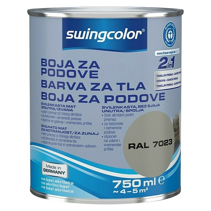 swingcolor Barva za tla  (Betonsko siva, 750 ml) | 5996 - Acryl- Fussbodenfarben | HADO - Bodenbeschichtungen | HAD - Farben | HA - Farben | H - Innendeko/Farben | BAUHAUS