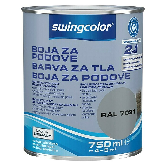 swingcolor Barva za tla  (Modro siva, 750 ml) | 5996 - Acryl- Fussbodenfarben | HADO - Bodenbeschichtungen | HAD - Farben | HA - Farben | H - Innendeko/Farben | BAUHAUS