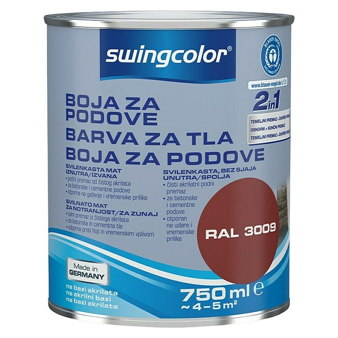 swingcolor Barva za tla  (Rdeča, 750 ml) | 5996 - Acryl- Fussbodenfarben | HADO - Bodenbeschichtungen | HAD - Farben | HA - Farben | H - Innendeko/Farben | BAUHAUS