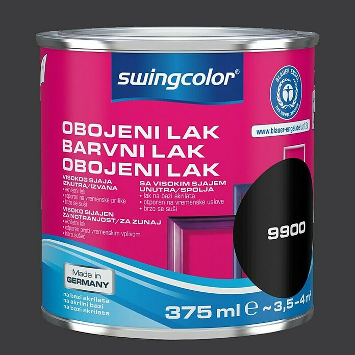 swingcolor Pisani lak  (Črna, 375 ml, Visoki sijaj) | 5961 - Acryl Hochglanzlacke farbig | HADL - Lacke | HAD - Farben | HA - Farben | H - Innendeko/Farben | BAUHAUS