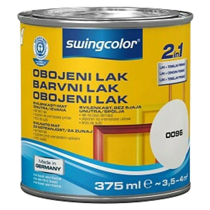 swingcolor Pisani lak  (Bela, 375 ml, Svileni mat) | 5962 - Acryl Seidenmattlacke farbig | HADL - Lacke | HAD - Farben | HA - Farben | H - Innendeko/Farben | BAUHAUS