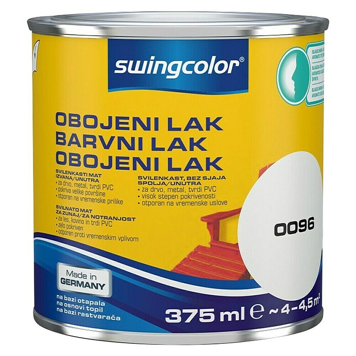 swingcolor Pisani lak  (Bela, Svileni mat, 375 ml, Na osnovi topil) | 5966 - KH-Seidenmattlacke farbig | HADL - Lacke | HAD - Farben | HA - Farben | H - Innendeko/Farben | BAUHAUS
