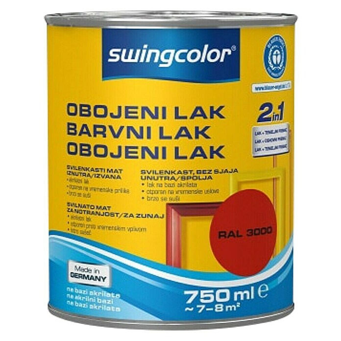 swingcolor Pisani lak  (Rdeča, 750 ml, Svileni mat) | 5962 - Acryl Seidenmattlacke farbig | HADL - Lacke | HAD - Farben | HA - Farben | H - Innendeko/Farben | BAUHAUS