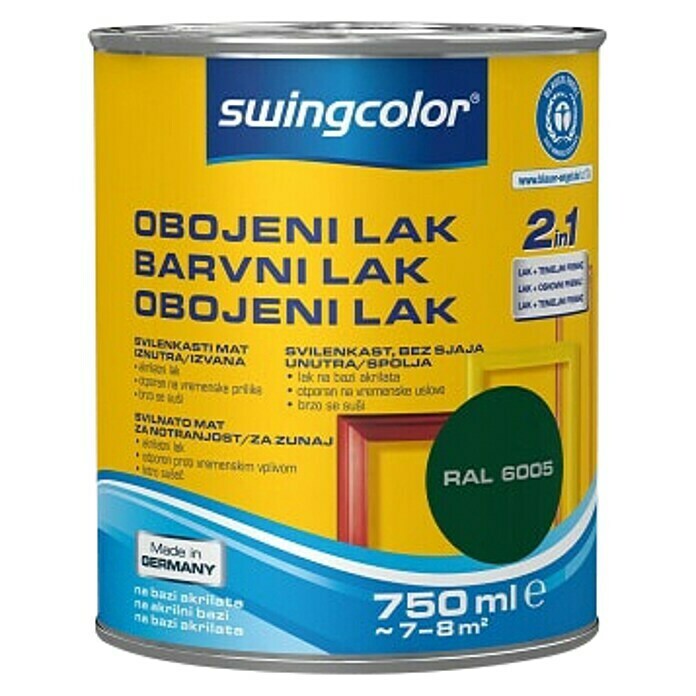 swingcolor Pisani lak  (Temno zelena, 750 ml, Svileni mat) | 5962 - Acryl Seidenmattlacke farbig | HADL - Lacke | HAD - Farben | HA - Farben | H - Innendeko/Farben | BAUHAUS