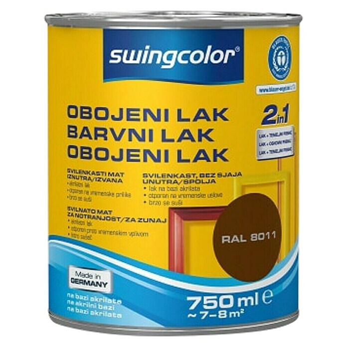 swingcolor Pisani lak  (Oreh, 750 ml, Svileni mat) | 5962 - Acryl Seidenmattlacke farbig | HADL - Lacke | HAD - Farben | HA - Farben | H - Innendeko/Farben | BAUHAUS