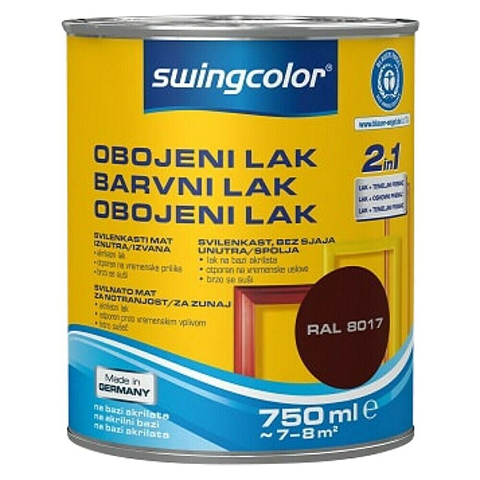 swingcolor Pisani lak  (Čokoladno rjava, 750 ml, Svileni mat) | 5962 - Acryl Seidenmattlacke farbig | HADL - Lacke | HAD - Farben | HA - Farben | H - Innendeko/Farben | BAUHAUS