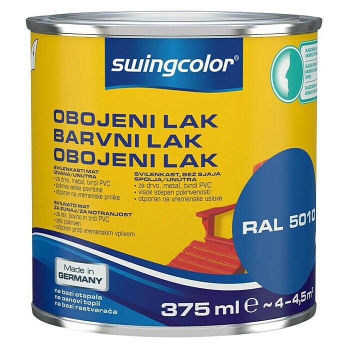 swingcolor Pisani lak  (Modre barve, Mat, 375 ml, Na osnovi topil) | 5966 - KH-Seidenmattlacke farbig | HADL - Lacke | HAD - Farben | HA - Farben | H - Innendeko/Farben | BAUHAUS