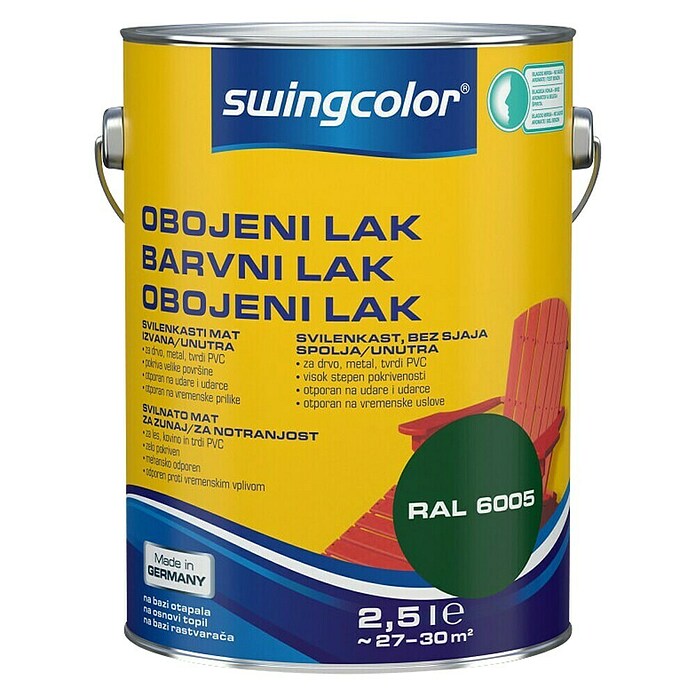 swingcolor Pisani lak  (Zelena, 2,5 l, Svileni mat) | 5966 - KH-Seidenmattlacke farbig | HADL - Lacke | HAD - Farben | HA - Farben | H - Innendeko/Farben | BAUHAUS