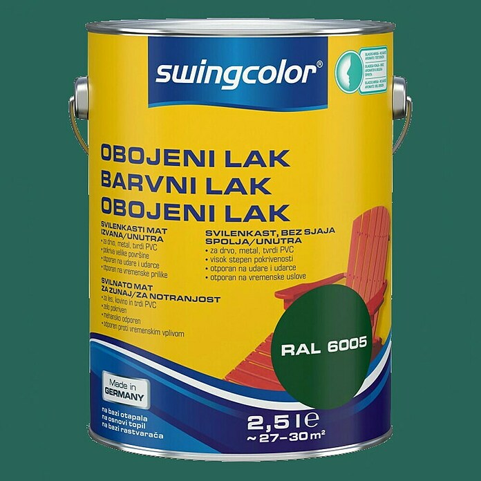 swingcolor Pisani lak  (Zelena, 2,5 l, Svileni mat) | 5966 - KH-Seidenmattlacke farbig | HADL - Lacke | HAD - Farben | HA - Farben | H - Innendeko/Farben | BAUHAUS